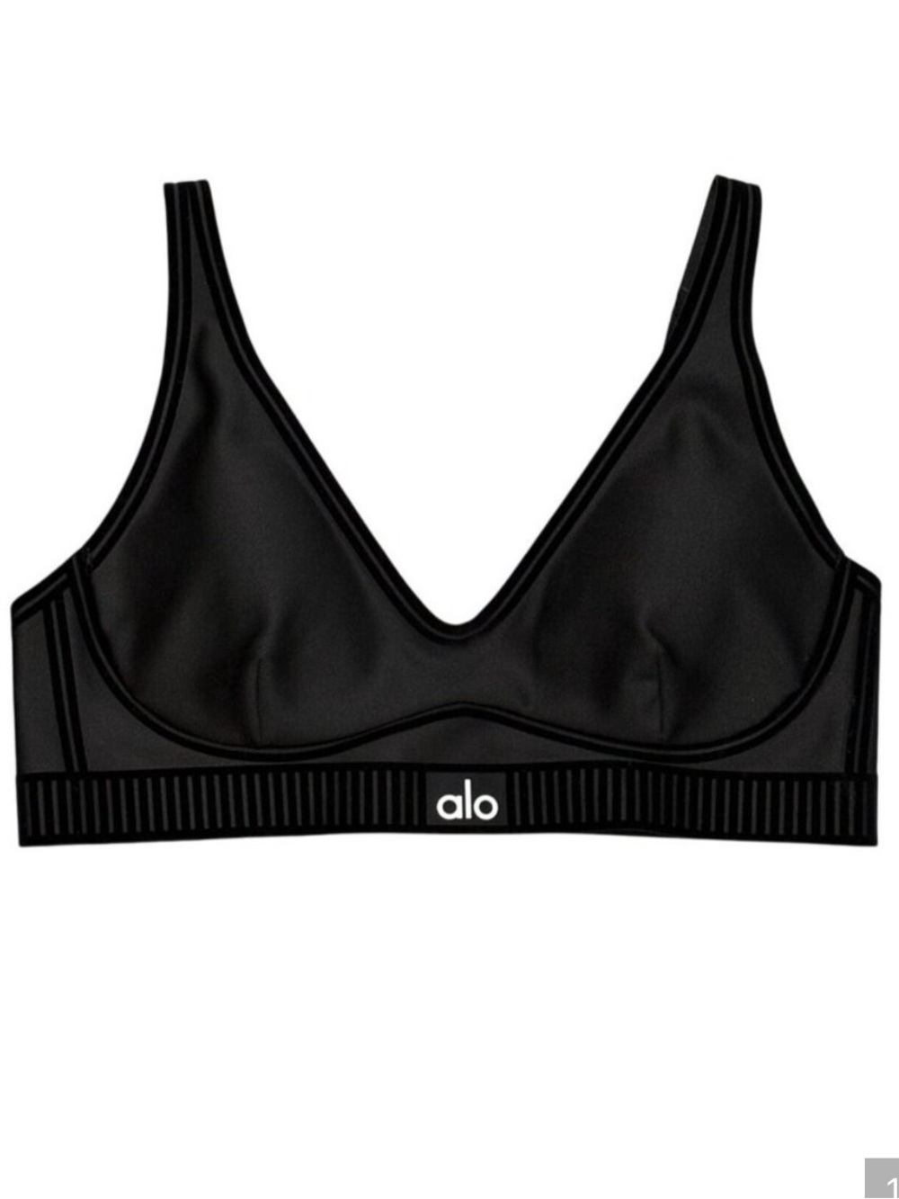 ALO Yoga Black V-Neck Seamless Sports Bralette